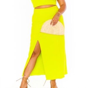 Show Me Your MuMu Neon Yellow Skirt
